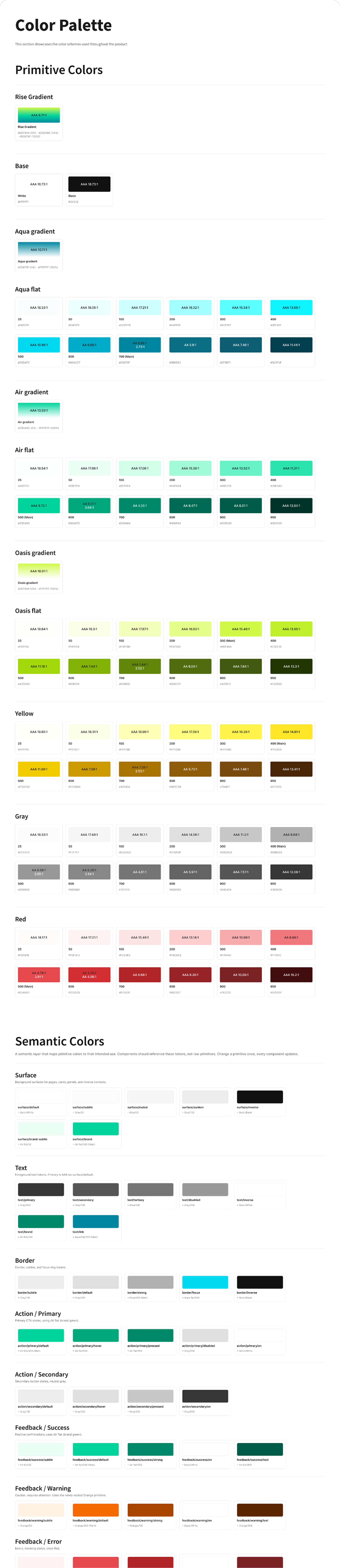 Humain color palette foundations