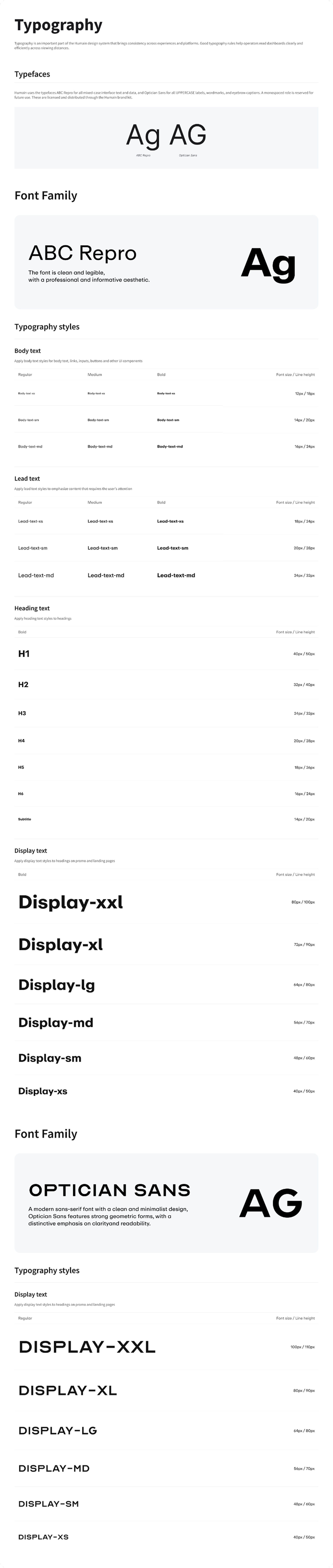 Humain typography foundations